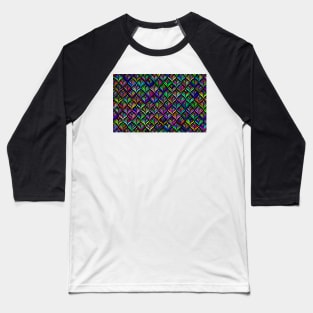 Colored Scales Pattern Baseball T-Shirt